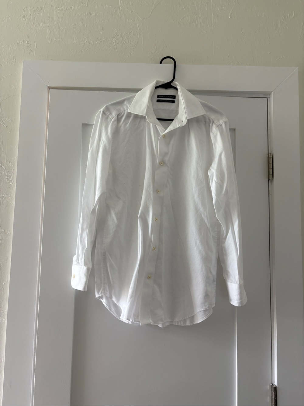 Saks Fifth Avenue White Slim Fit Dress Shirt 15.5 32/33 M